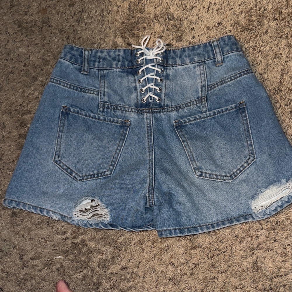 Truce Denim Blue Girls Shorts - Picture 2 of 5